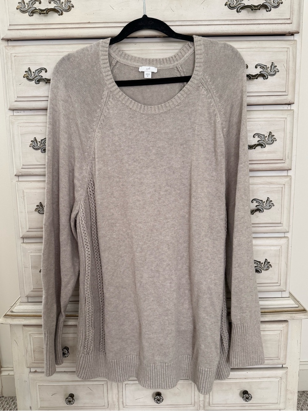 J.Jill Light Taupe Knit Sweater - Cozy Casual Layer